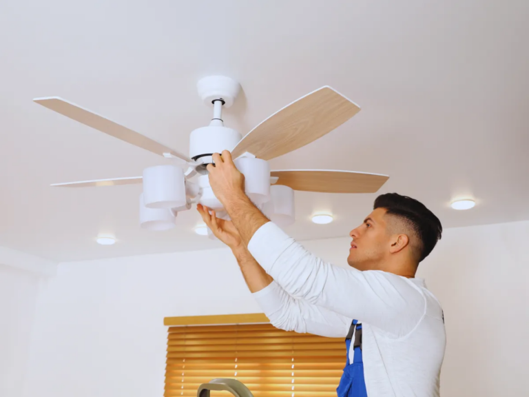 Professional ceiling fan installation in Chicago home by Mr. Mighty Electrician