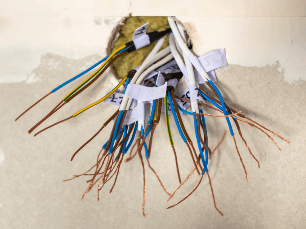 dangerous exposed wires in wall