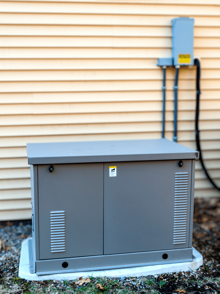 standby gas generator outside Chicago home
