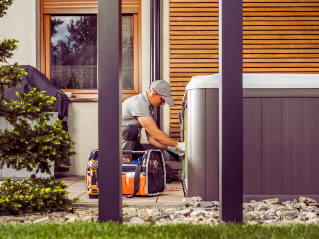 electrician rewiring hot tub