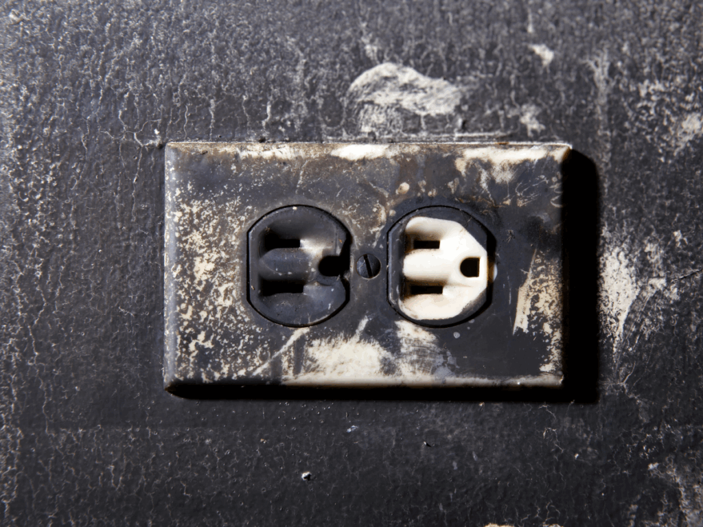 burnt two prong outlet
