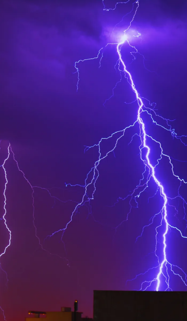 lightning striking building causing power surge